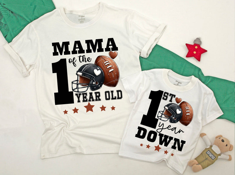 Football First Birthday Family Shirts with Sporty Design