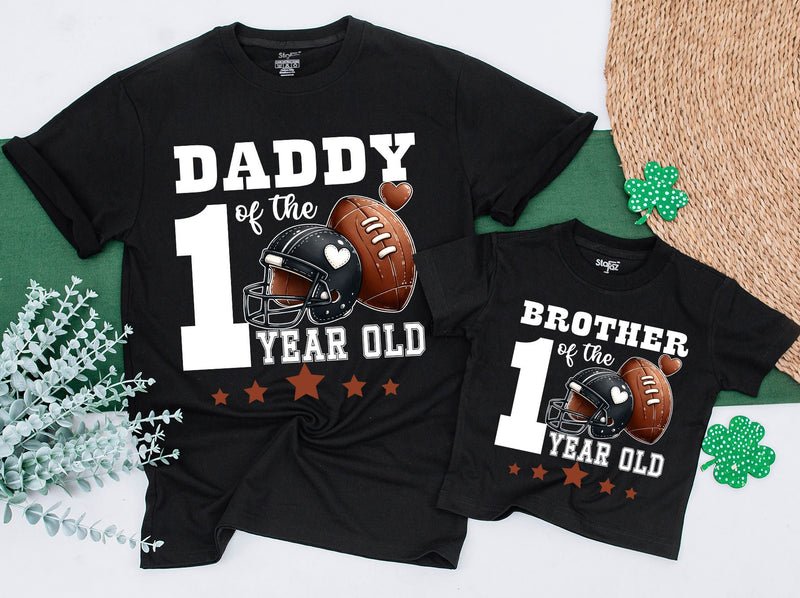 Football First Birthday Family Shirts with Sporty Design