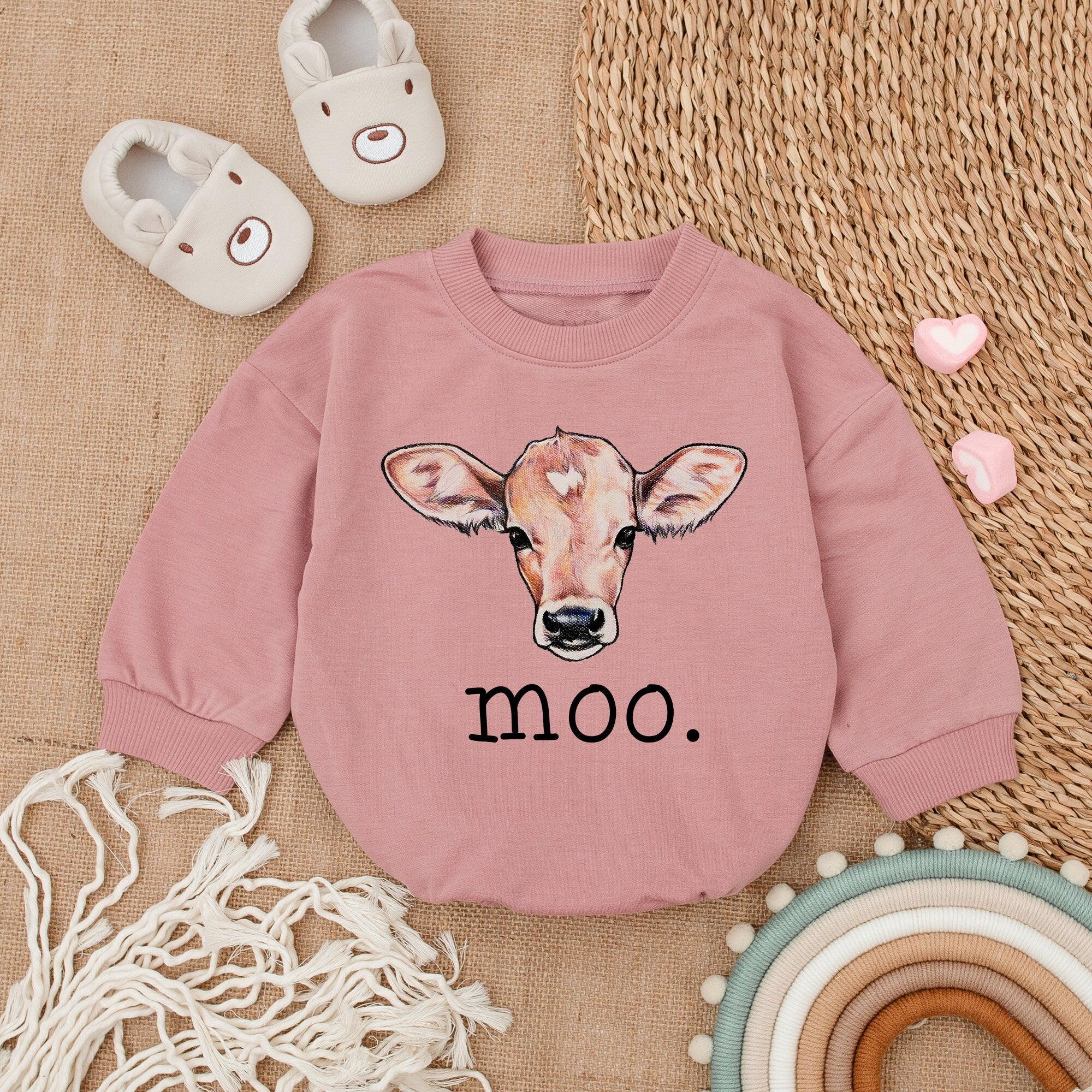 Charming Moo Cow Baby Romper - Adorable Farm Outfit