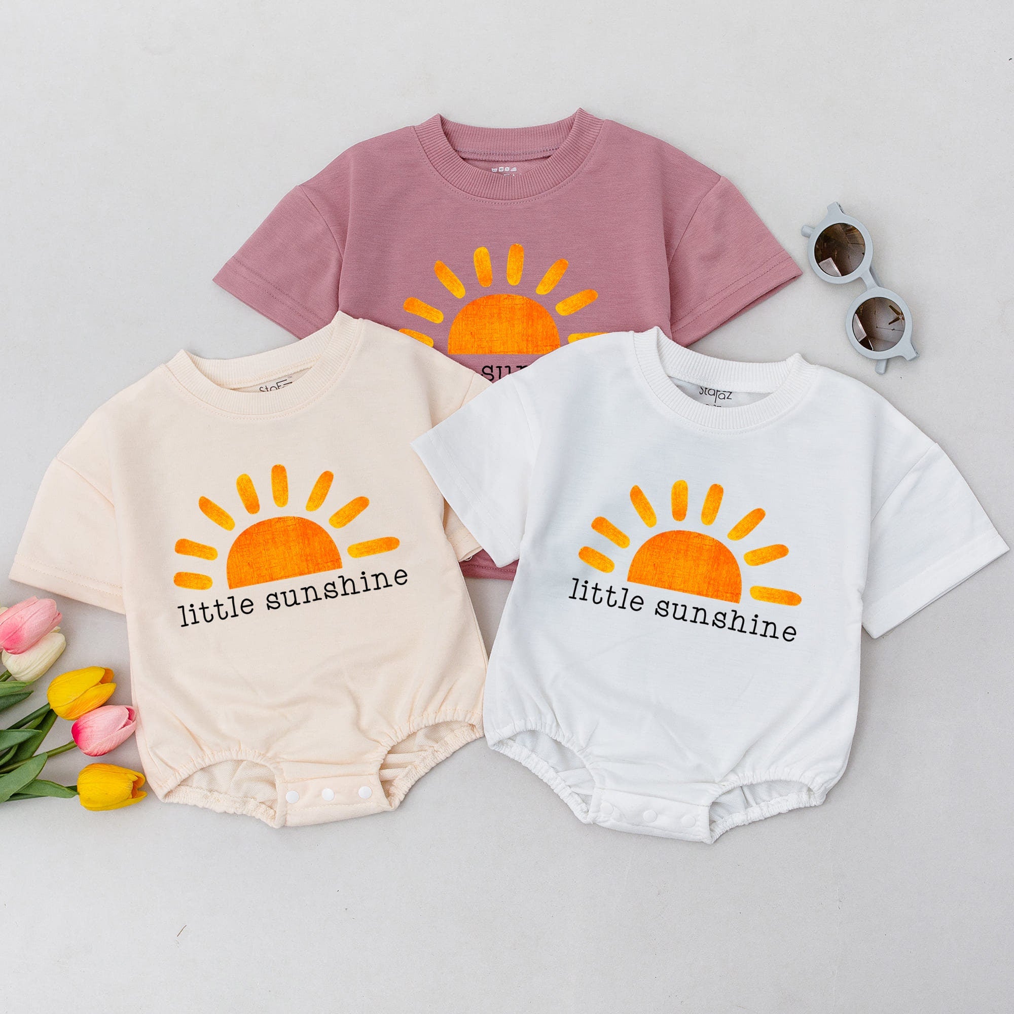 Little Sunshine Boho Baby Romper, Gender Neutral Bodysuit