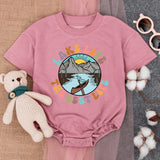 Lake Life Baby Romper Short Sleeve with Mountains and Sun Soft Cotton Outdoor Adventure Bodysuit Cute Gift for Summer Baby Clothes