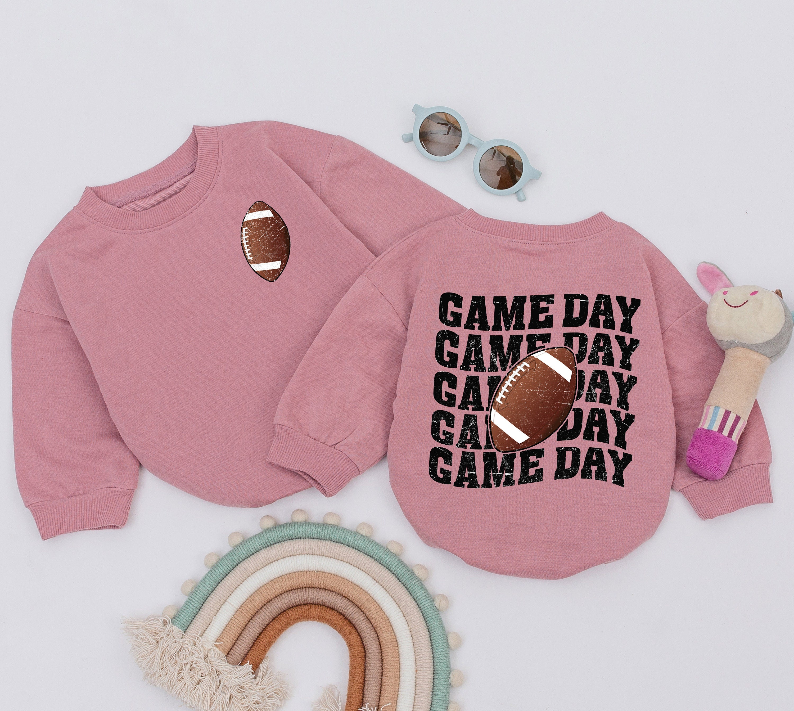 Game Day Football Baby Romper Boys Fall Outfit Retro Sporty Design with Bold Text Comfortable Cotton for Toddler and Infant Play