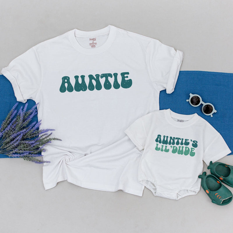 Personalized Auntie & Lil' Dude Matching Retro Shirts