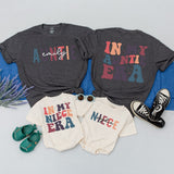 In My Auntie Era Shirt Retro Matching Family Outfit for Niece Auntie Gift Cotton Comfort Vibrant Colors Personalized Names Custom Design