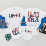 In My Auntie Era Shirt Retro Matching Family Outfit for Niece Auntie Gift Cotton Comfort Vibrant Colors Personalized Names Custom Design