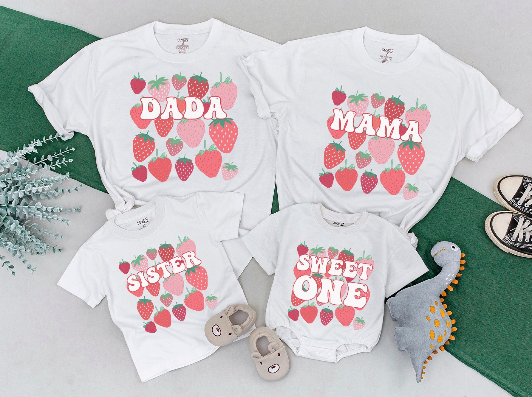 Berry-Themed Family Matching T-Shirts for First Birthday