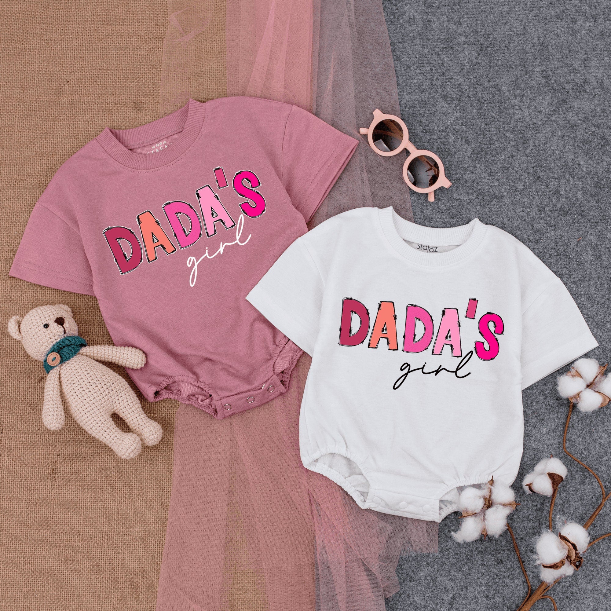 Daddy's Girl Pink Bubble Romper - Perfect Father's Day Gift