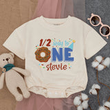 Personalized Donut Half Birthday Romper - Celebrate Your Baby's Milestone