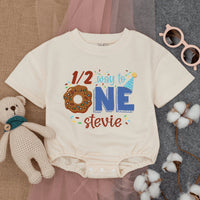 Personalized Donut Half Birthday Romper - Celebrate Your Baby's Milestone