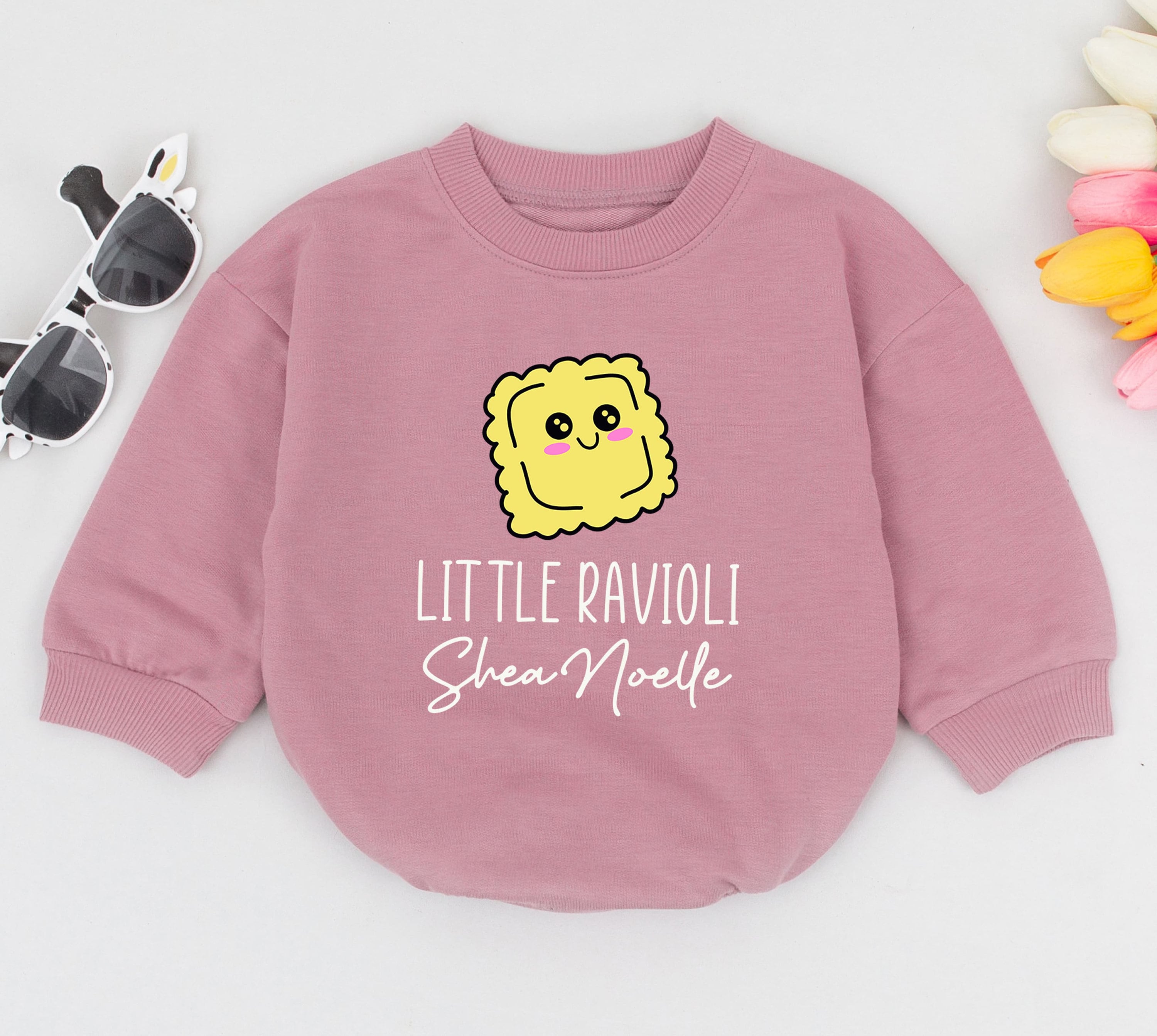 Little Ravioli Personalized Baby Romper with Name