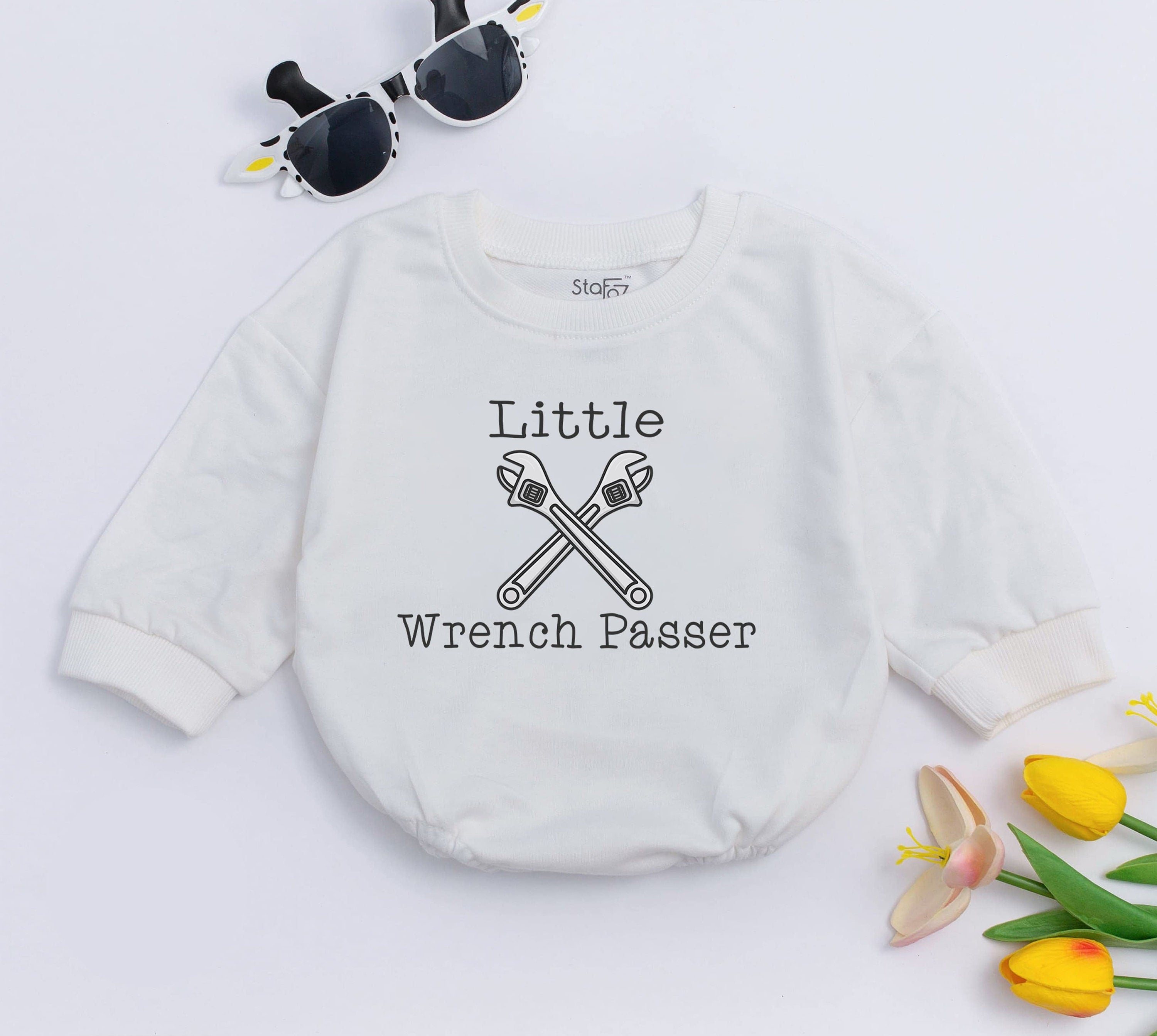 Little Wrench Passer Baby Romper - Mechanic Style Bodysuit