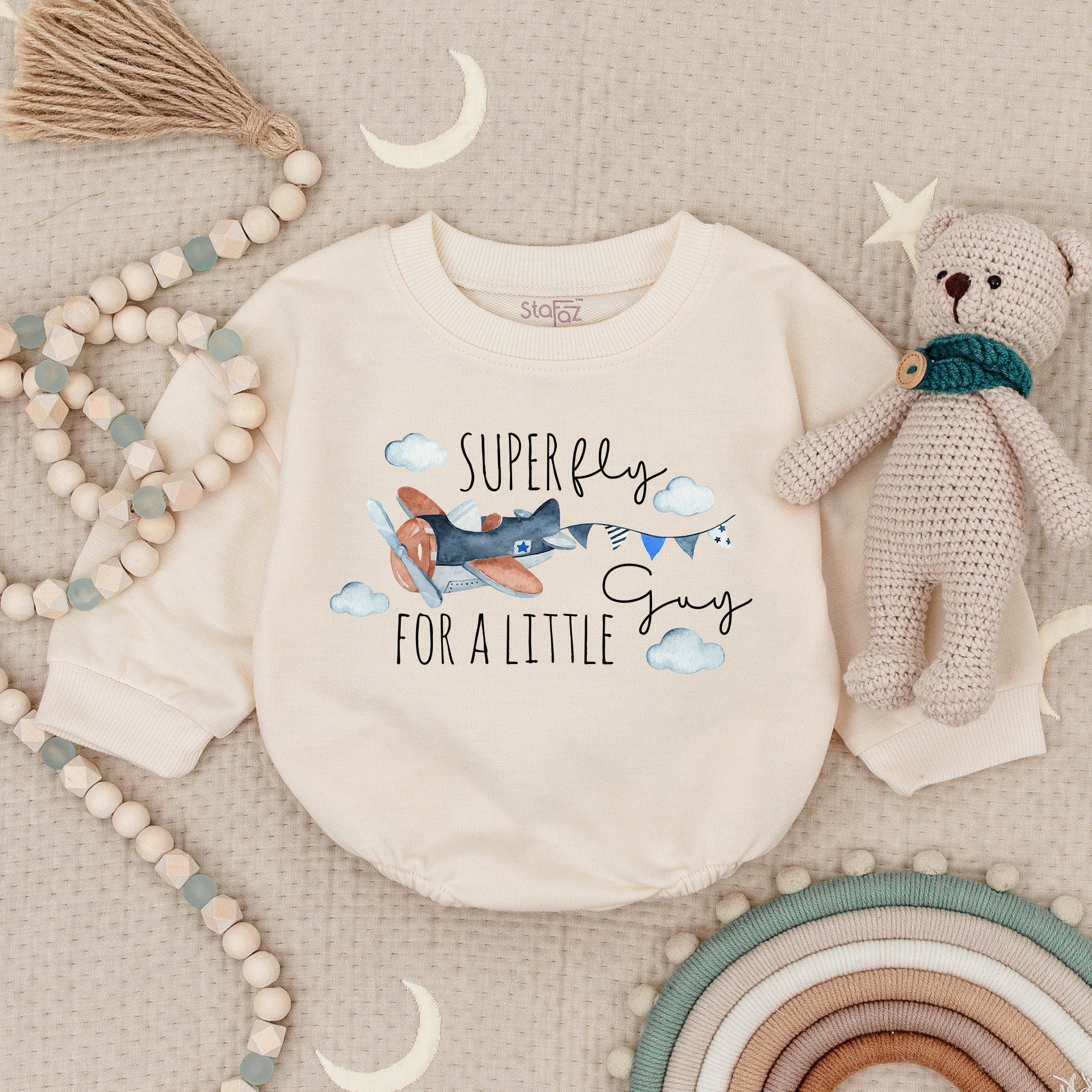 Super Fly Airplane Baby Romper & Sweatshirt Gift Set