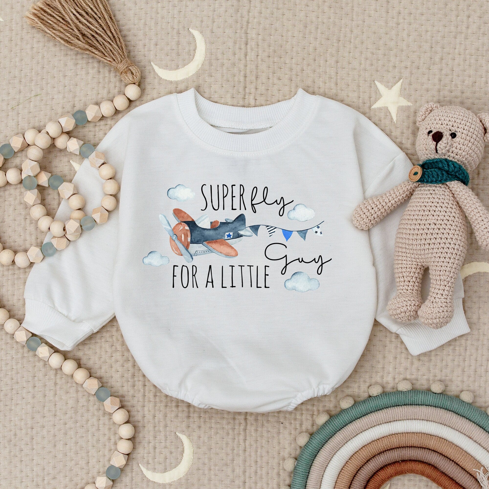 Super Fly Airplane Baby Romper & Sweatshirt Gift Set