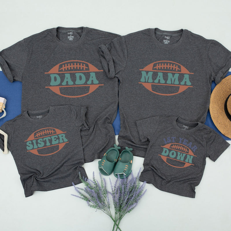 Custom Football 1st Birthday Romper for Baby Boy with '1st Year Down' Print, Soft Cotton Outfit for Birthday Party and Family Photos