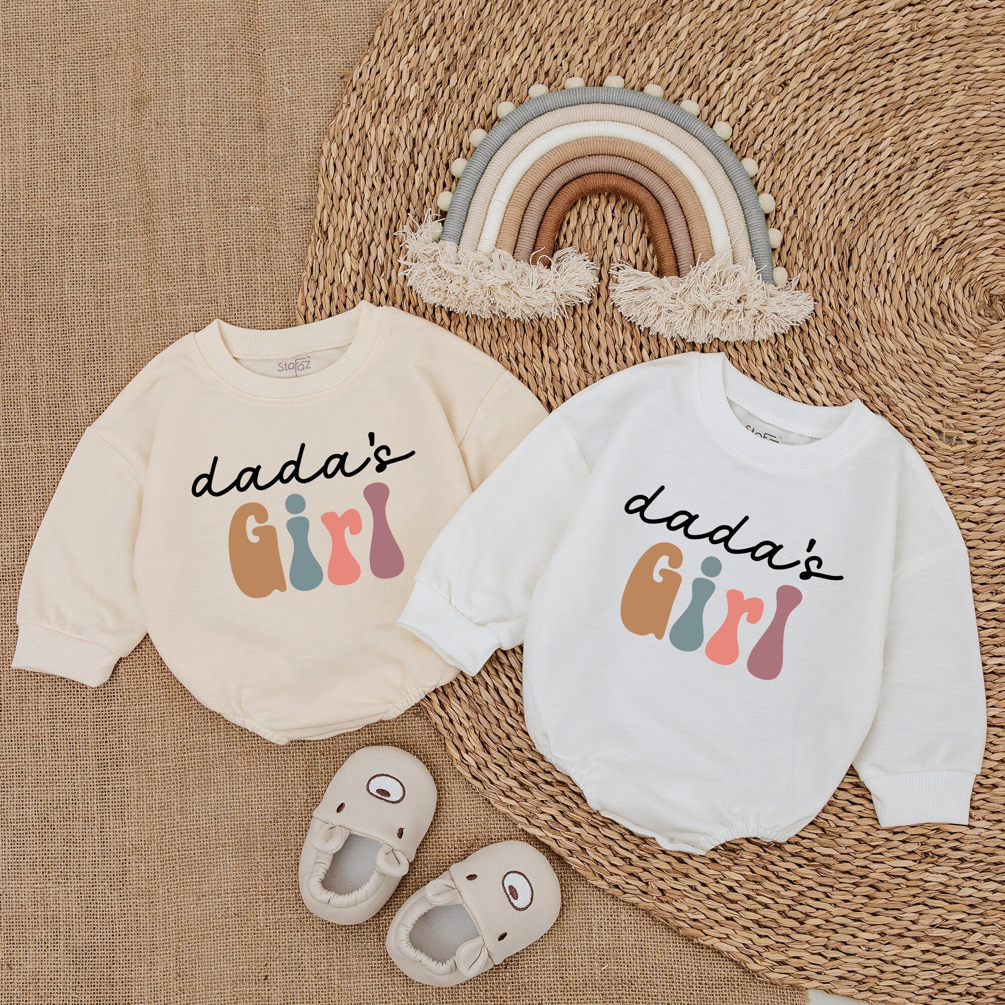 Dada's Girl Bubble Romper Baby Bodysuit Vibrant Colors First Father's Day Gift Soft Cotton Playful Design For Toddler Girl