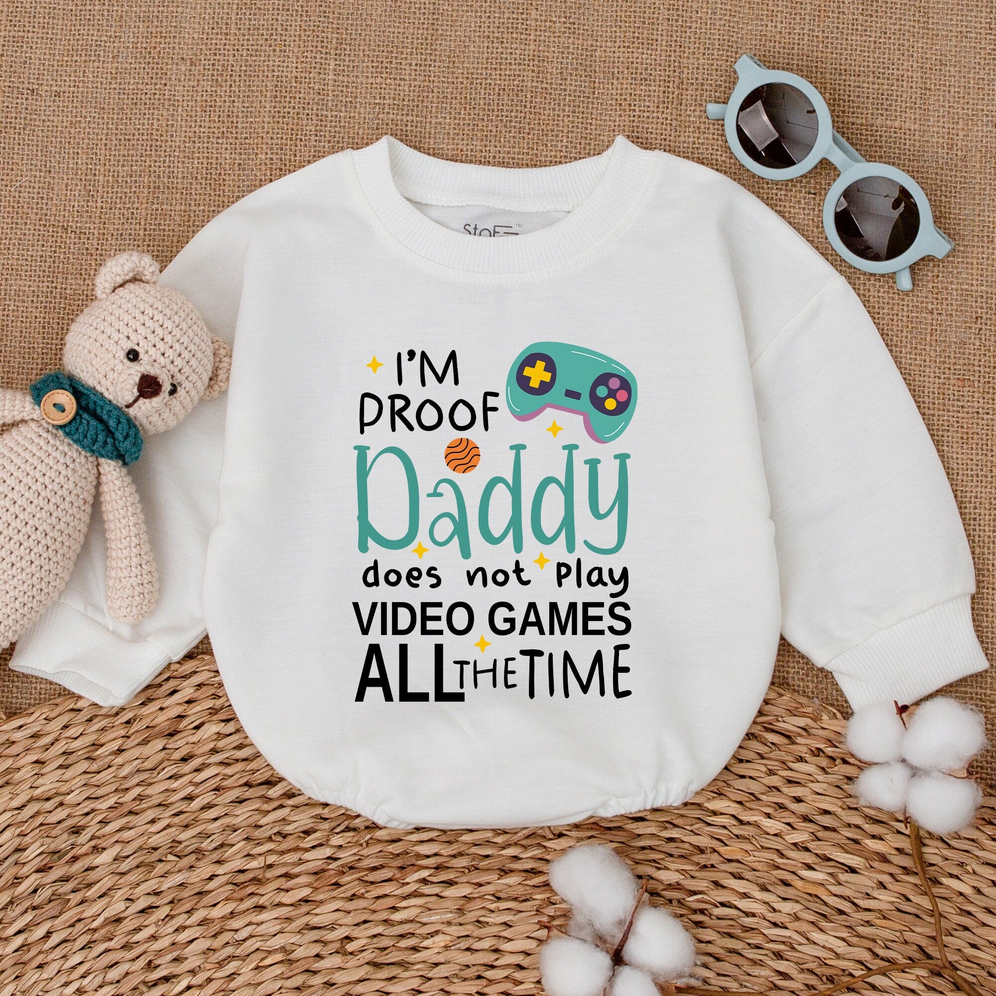 Playful Baby Romper - Proof Daddy's No Gamer, Perfect Gift!