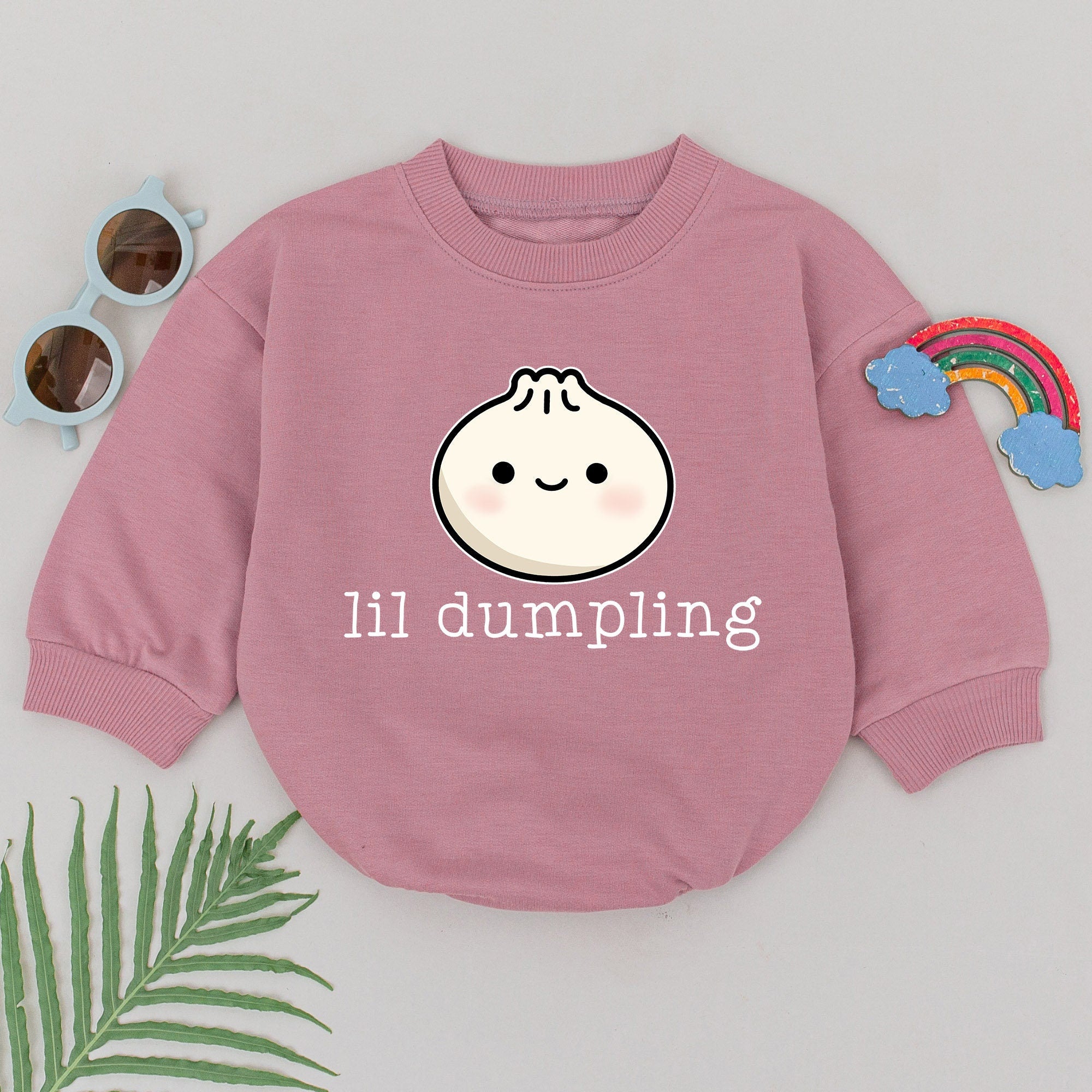 Lil Dumpling Baby Romper Adorable Smiling Dumpling Infant Outfit Vegan Friendly Cute Bodysuit Gift Idea for Baby Shower or Birthday