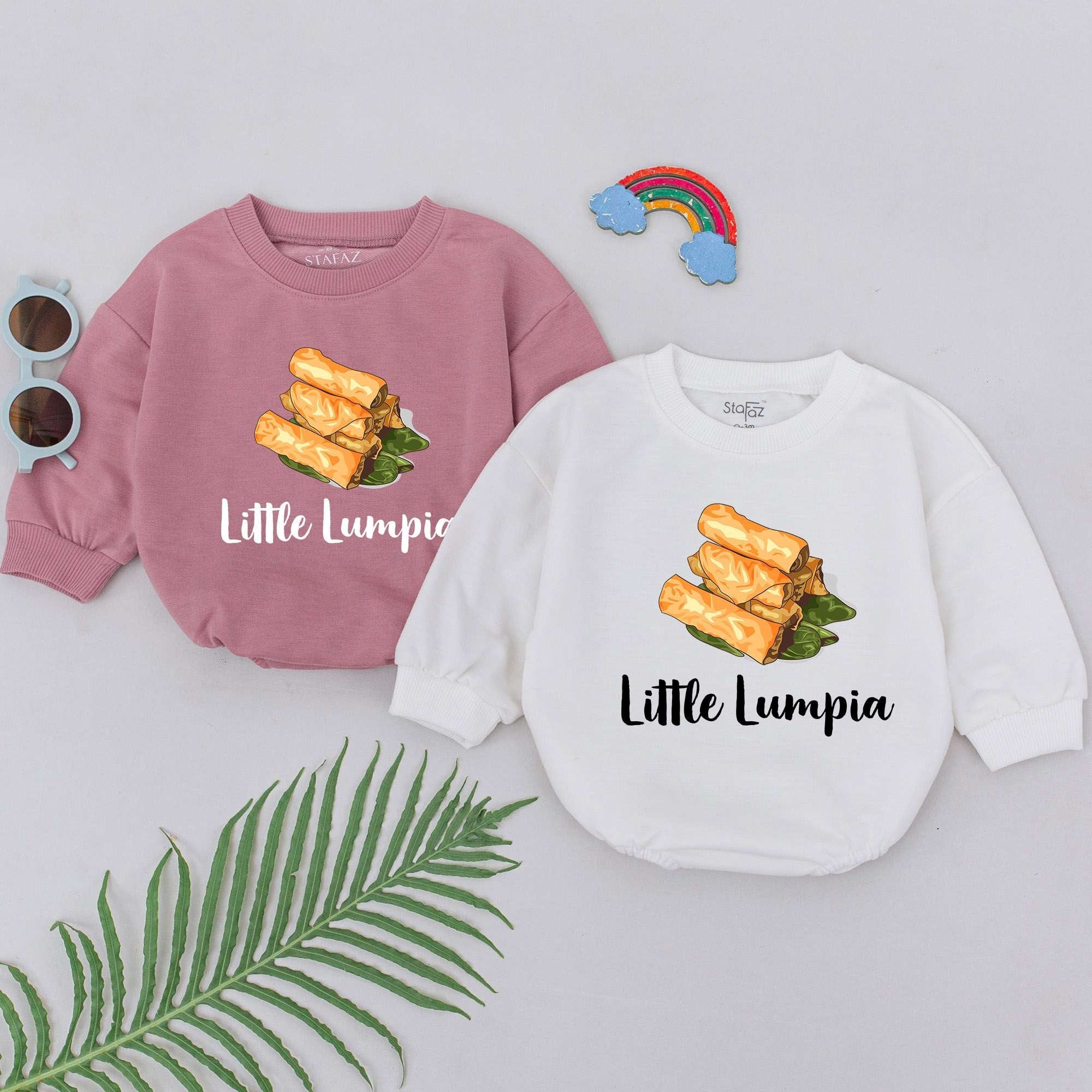 Little Lumpia Baby Romper Filipino Spring Roll Design Soft Cotton Bodysuit for Newborn Girls Boys Cute Foodie Gift Minimalist Outfit