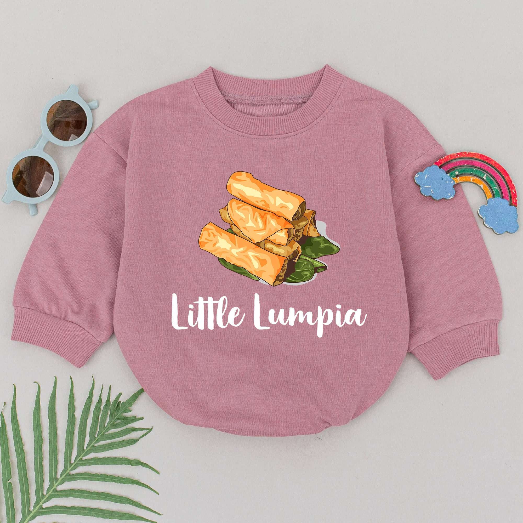 Little Lumpia Baby Romper Filipino Spring Roll Design Soft Cotton Bodysuit for Newborn Girls Boys Cute Foodie Gift Minimalist Outfit