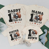 Football First Birthday Family Shirts with Sporty Design