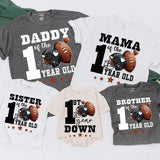 Football First Birthday Family Shirts with Sporty Design