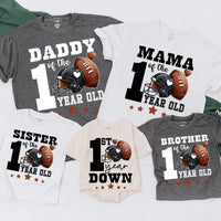 Football First Birthday Family Shirts with Sporty Design