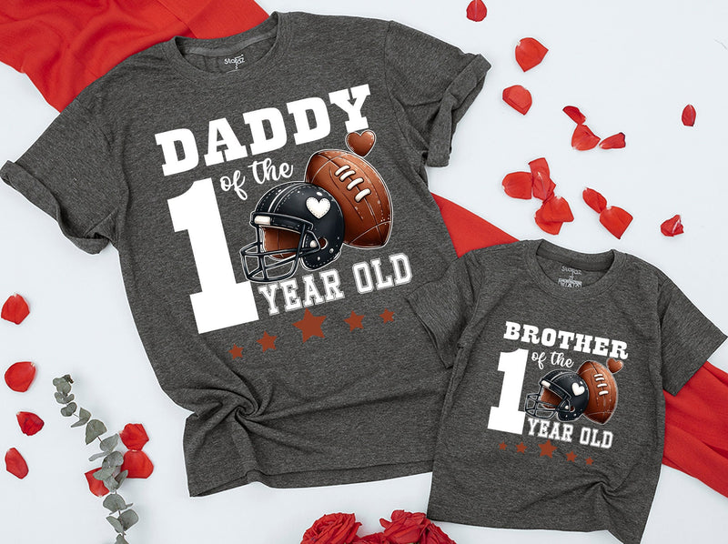 Football First Birthday Family Shirts with Sporty Design