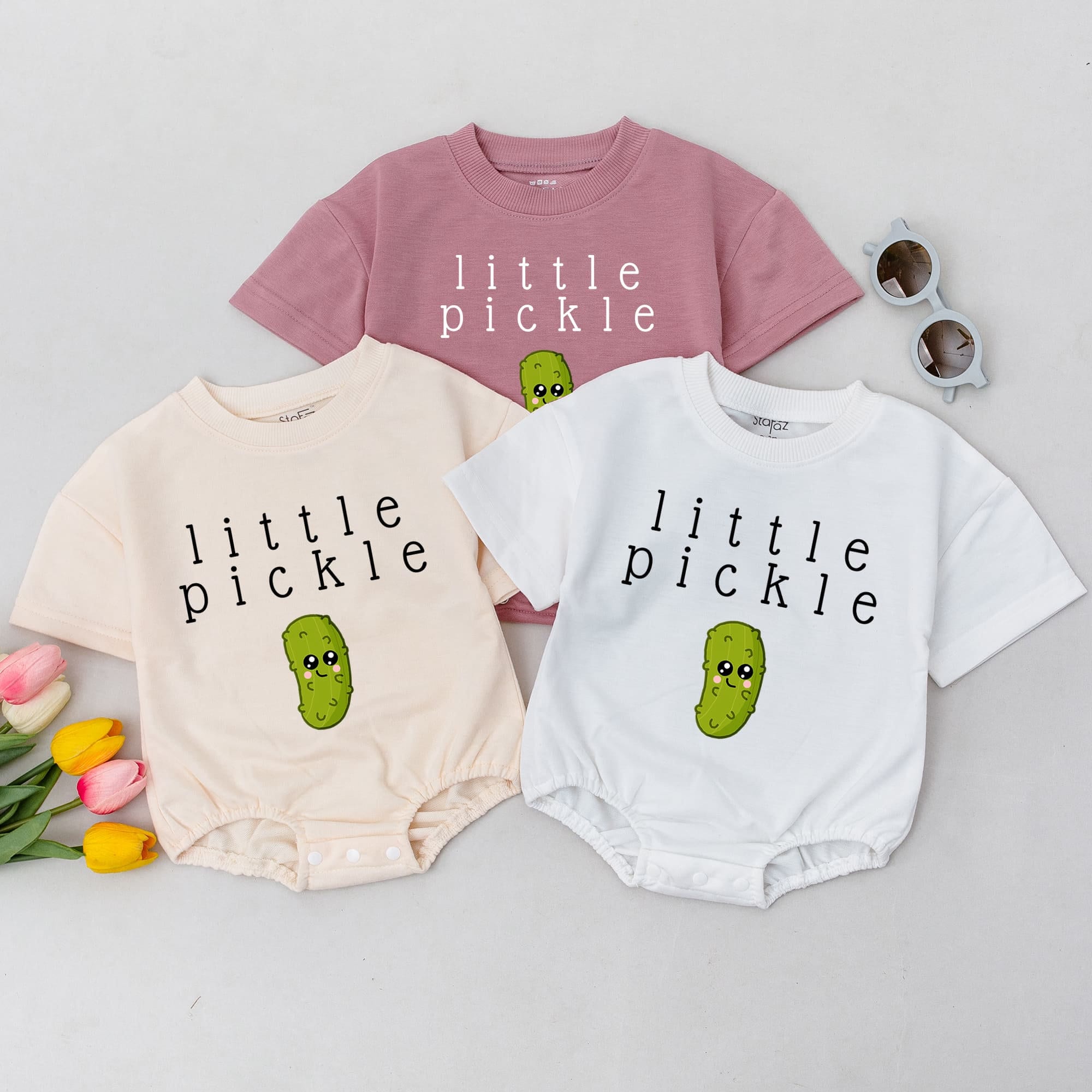 Little Pickle Baby Romper with Cute Cartoon Design
