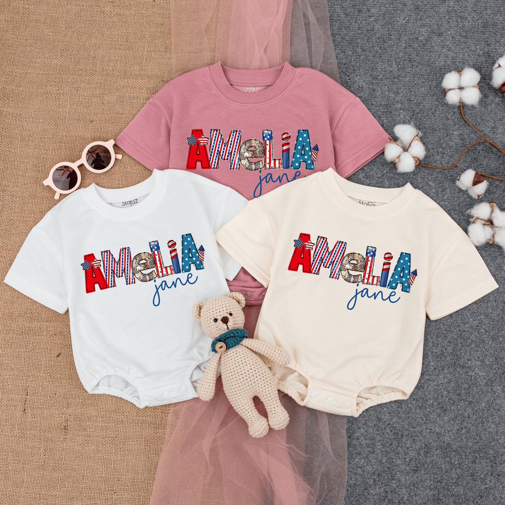 Personalized 4th of July Baby Romper - Unique & Festive Design