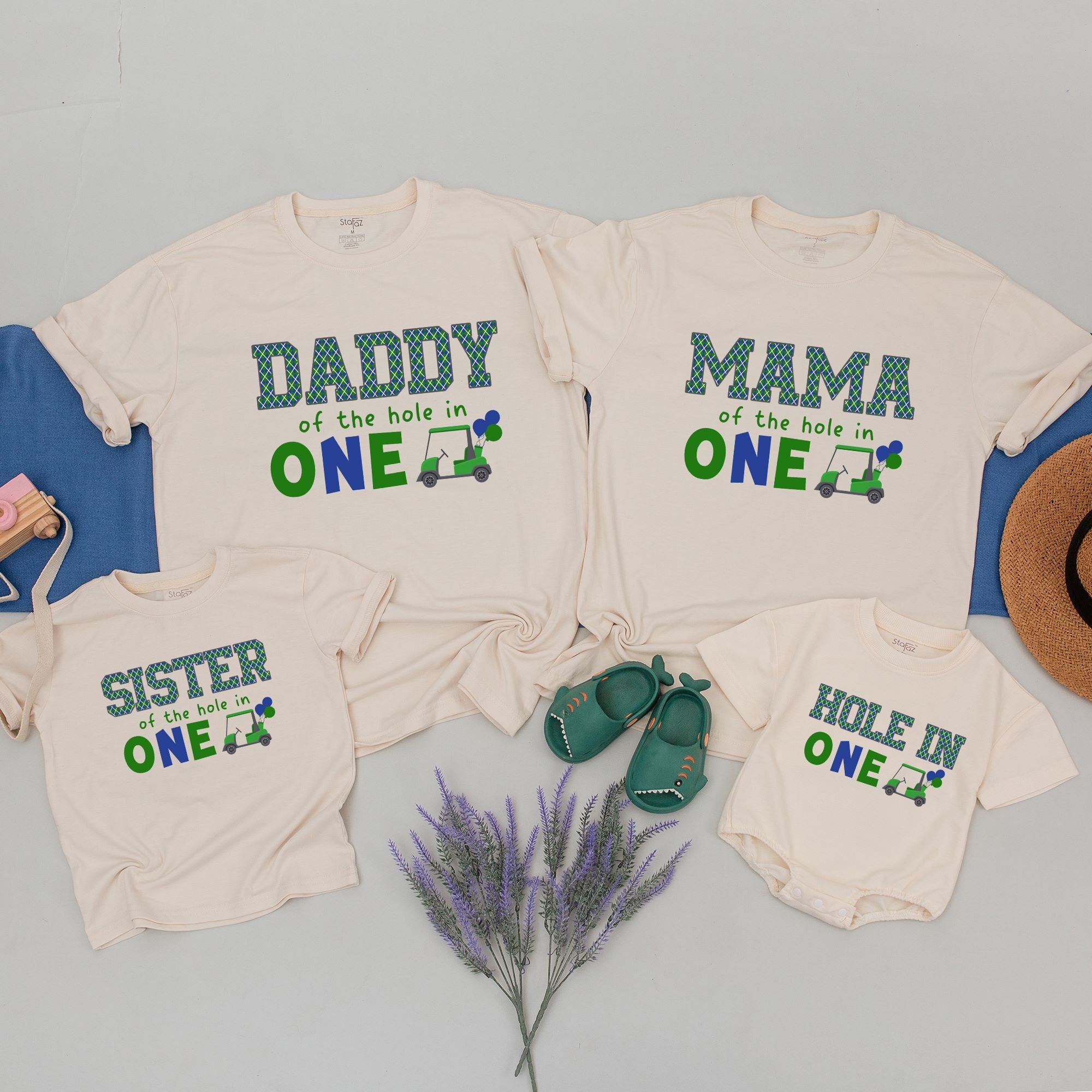 Family Golf-Themed Birthday Shirts with Personalized Name