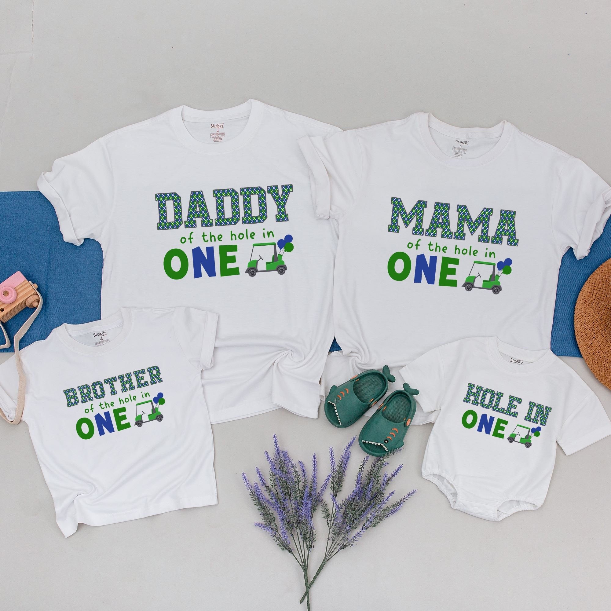 Family Golf-Themed Birthday Shirts with Personalized Name