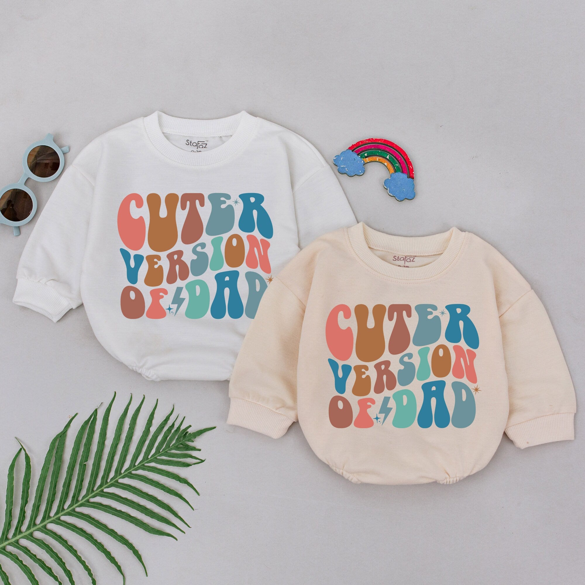 Retro Cuter Version of Dad Romper with Vintage Colors Baby Outfit Soft Cotton Playful Design Perfect First Father's Day Gift
