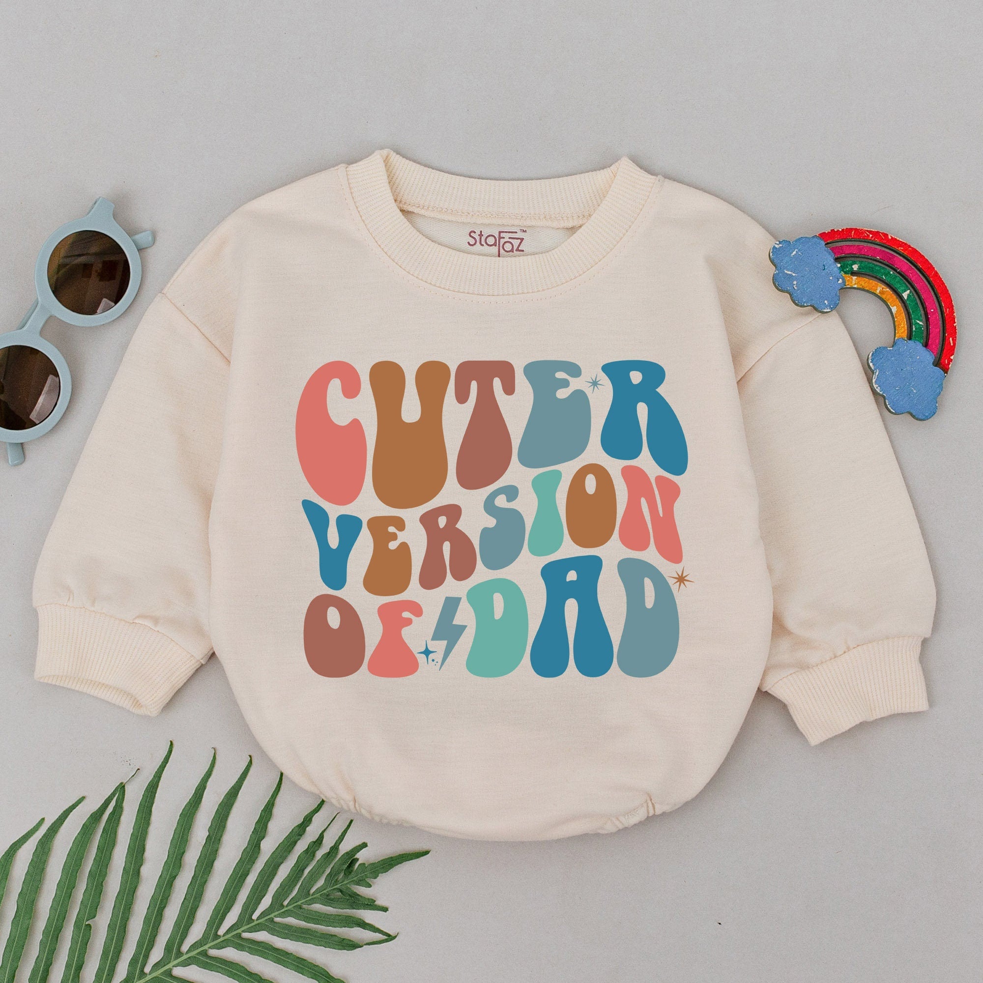 Retro Cuter Version of Dad Romper with Vintage Colors Baby Outfit Soft Cotton Playful Design Perfect First Father's Day Gift