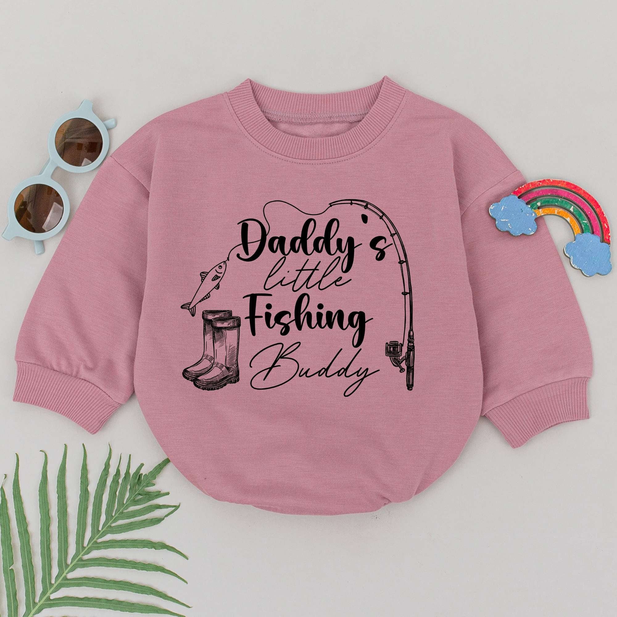 Daddy's Little Fishing Buddy Romper Baby Girl Outfit Father's Day Gift Soft Cotton Newborn Bodysuit Infant Shower Present Adventure Fun