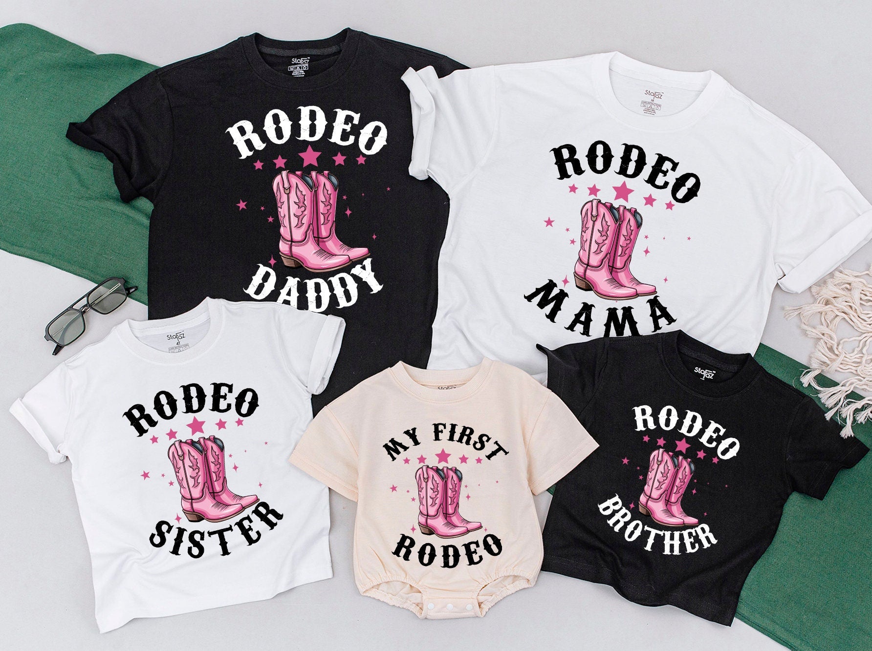 My First Rodeo Pink Cowgirl Birthday Shirt for Girls
