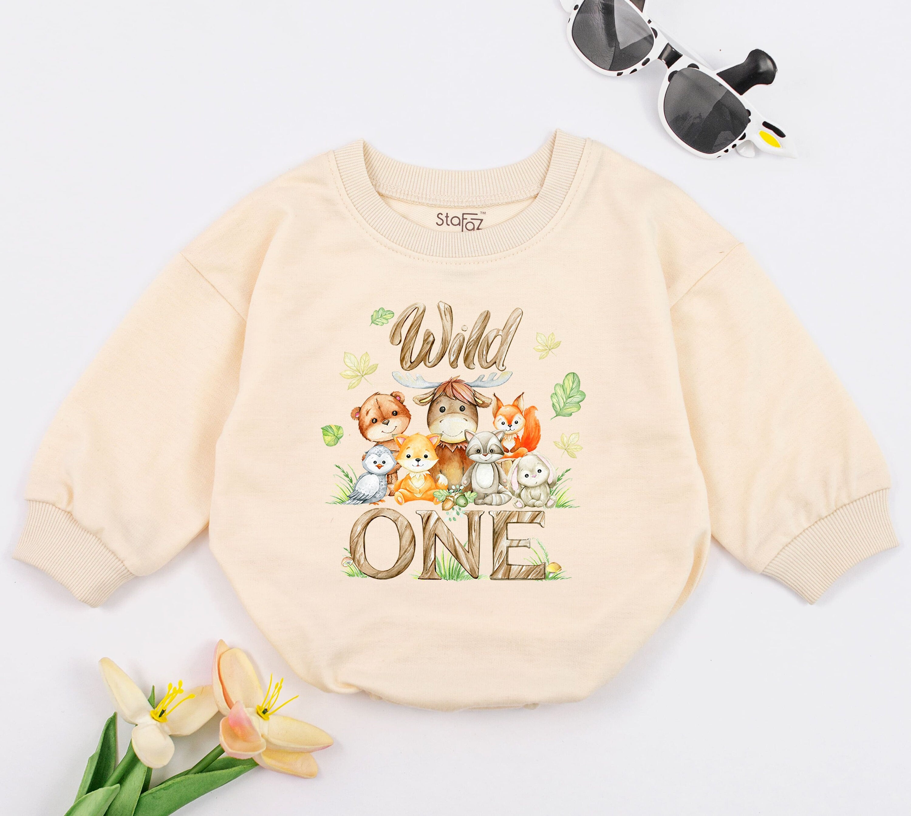 Wild One Animal Birthday Romper for Infants