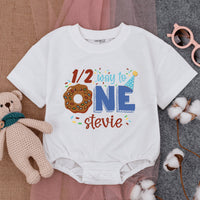 Personalized Donut Half Birthday Romper - Celebrate Your Baby's Milestone
