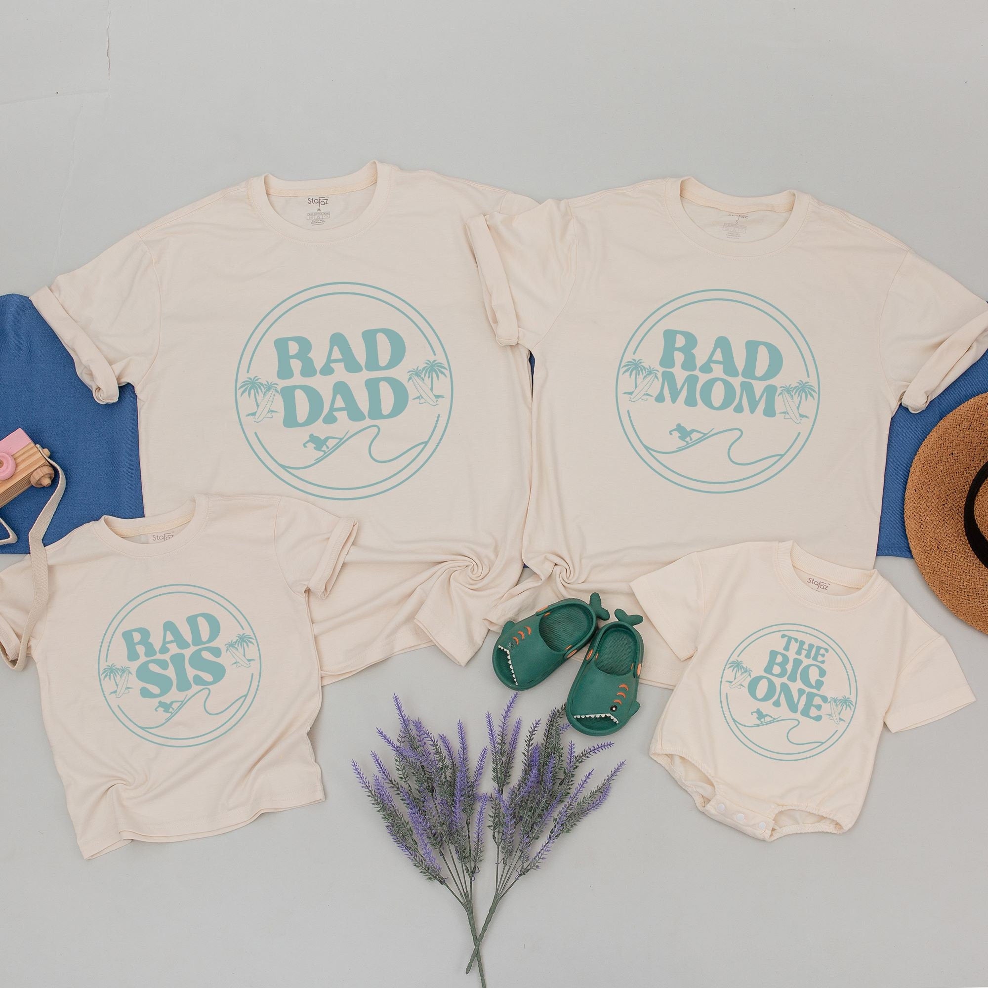 Custom The Big One Birthday Shirt Matching Family Surf Theme Tee Rad Mom Dad Bro Infant Soft Cotton Beachy Vibe First Birthday