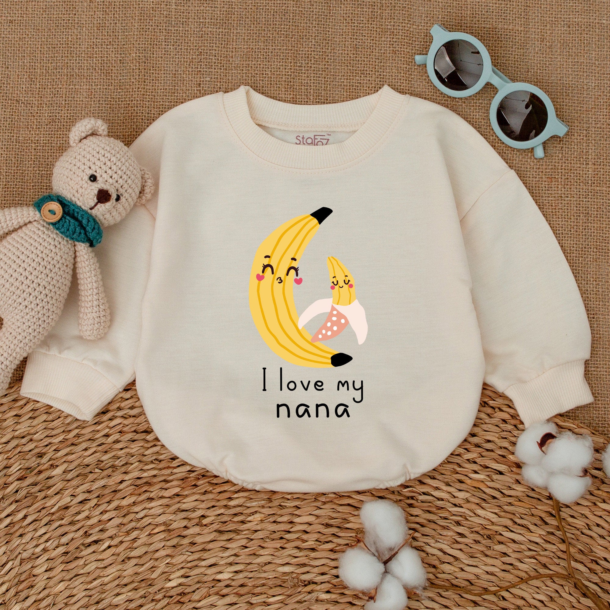 Customizable Baby Romper with Name - Cute Banana Design