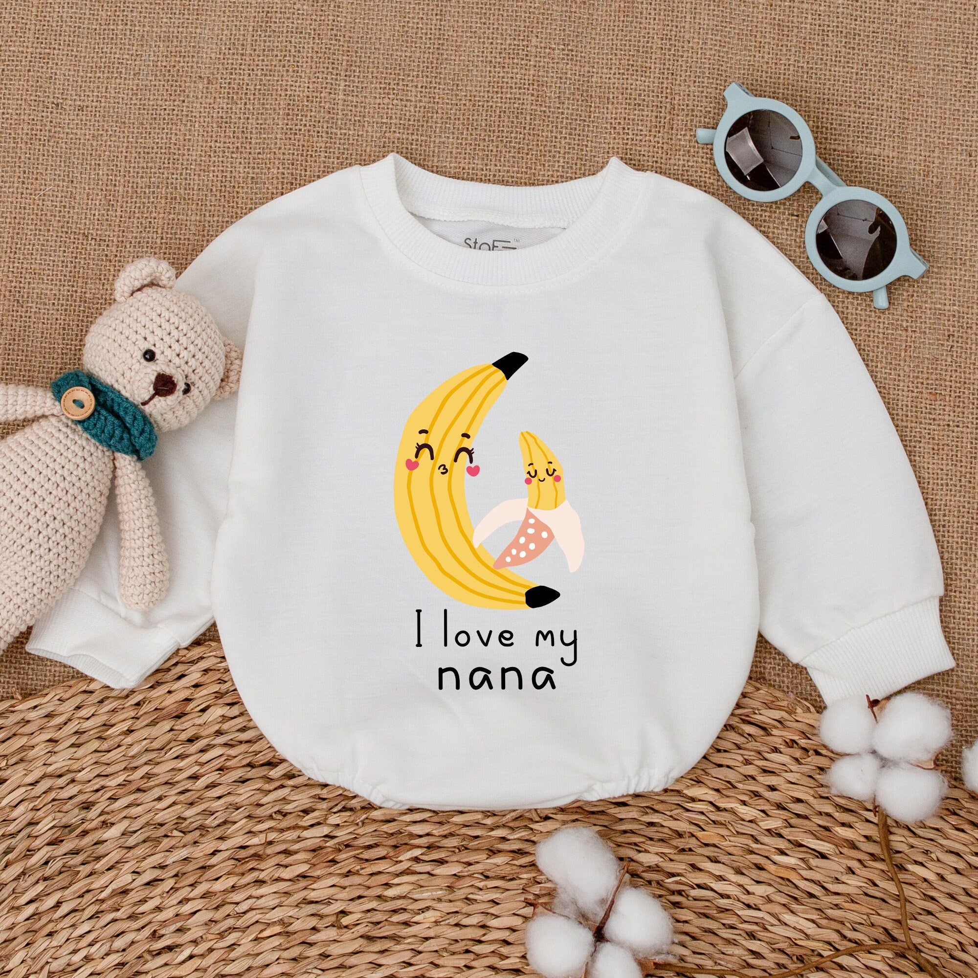 Customizable Baby Romper with Name - Cute Banana Design