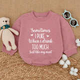 Sometimes I Puke Romper Baby Bodysuit Retro Vintage Humor Outfit Soft Cotton Infant Gift for Auntie's Bestie Party or Casual Wear