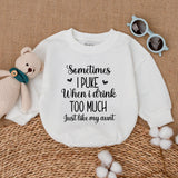 Sometimes I Puke Romper Baby Bodysuit Retro Vintage Humor Outfit Soft Cotton Infant Gift for Auntie's Bestie Party or Casual Wear
