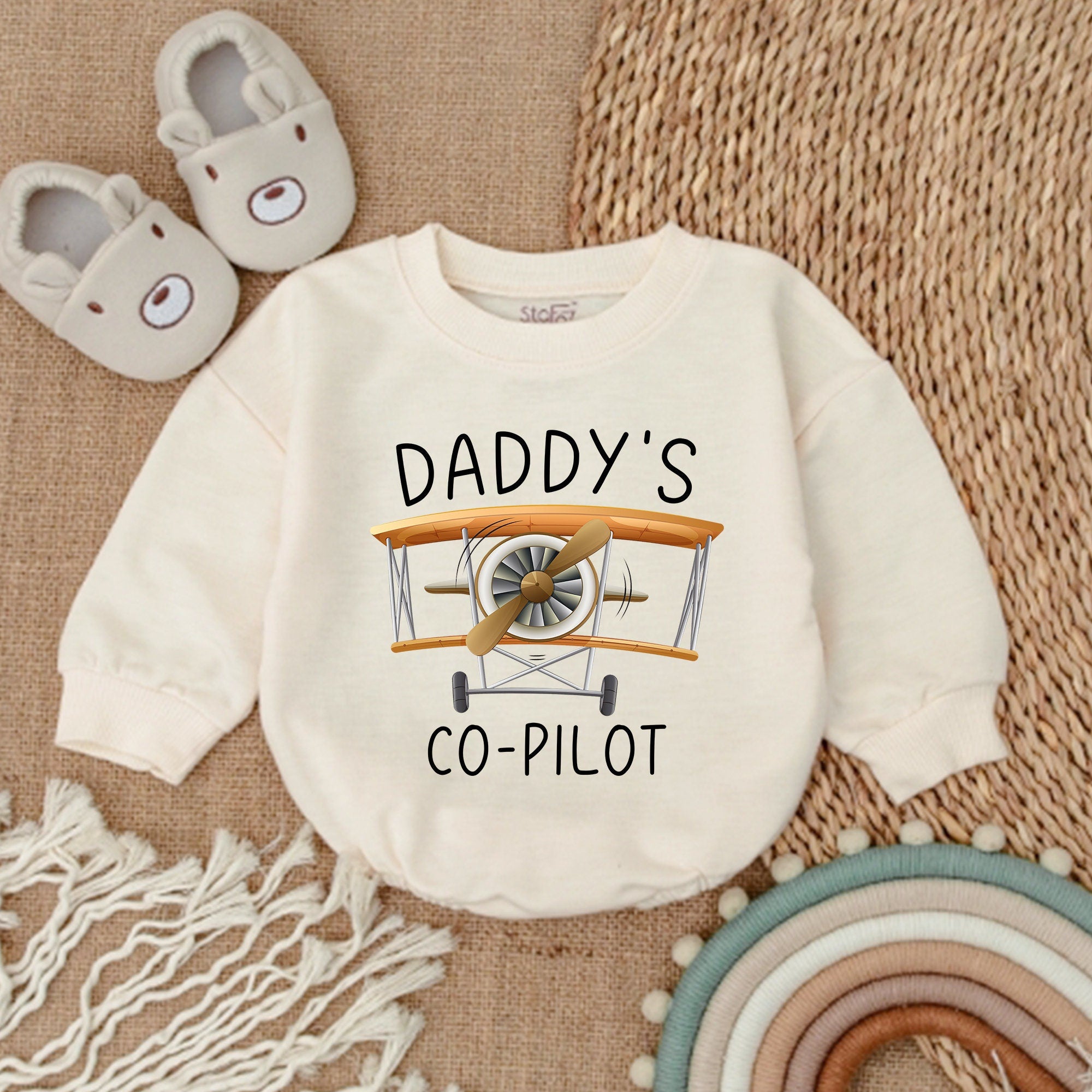 Daddy's Little Copilot Vintage Plane Bodysuit