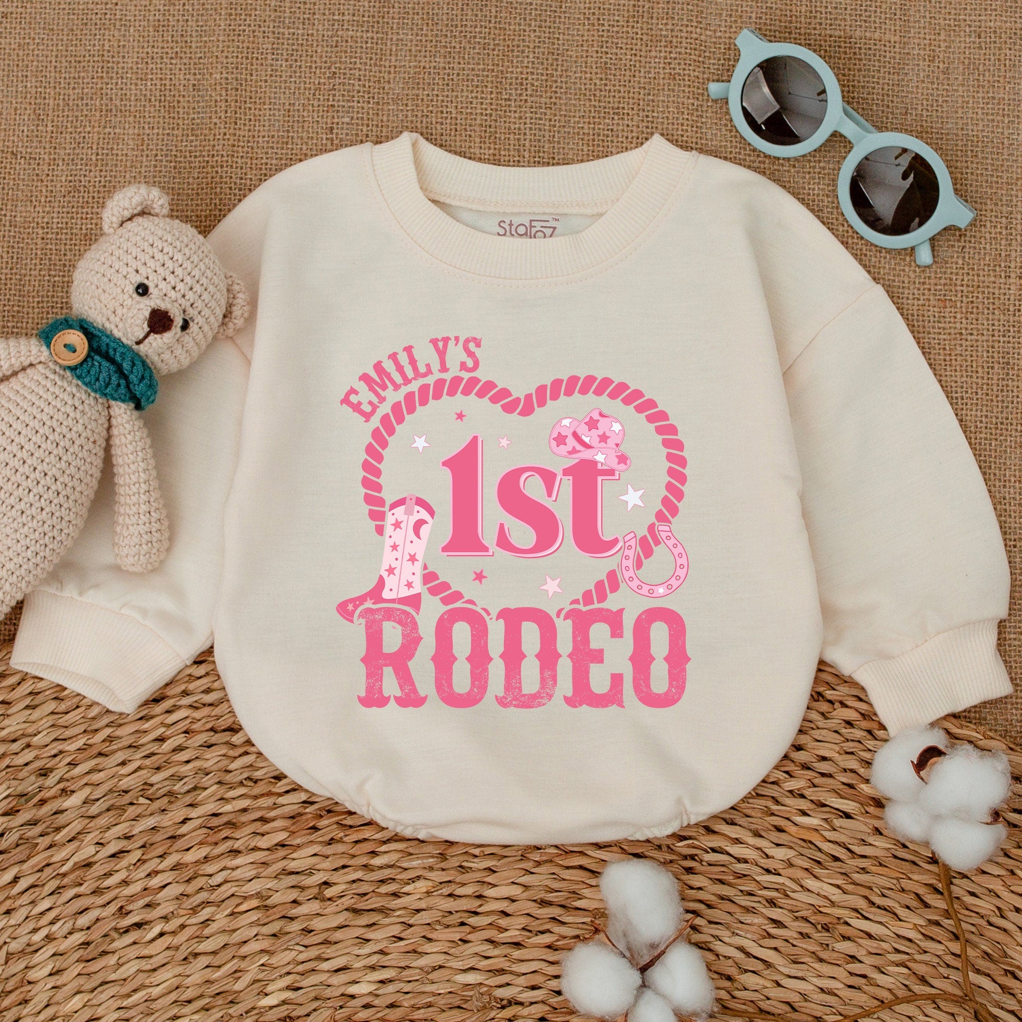 Custom Name 1st Rodeo Romper - Personalized Western Baby Outfit
