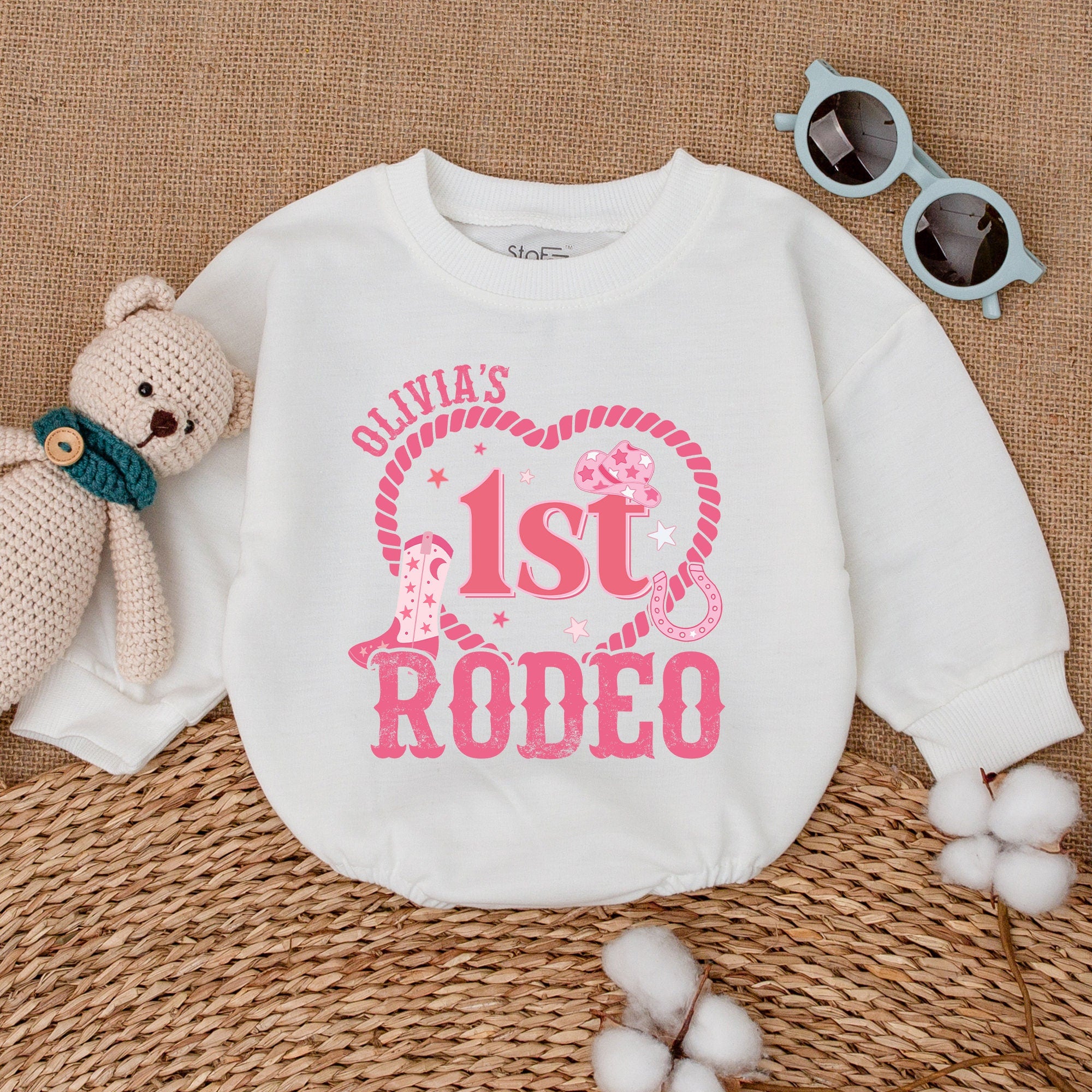 Custom Name 1st Rodeo Romper - Personalized Western Baby Outfit