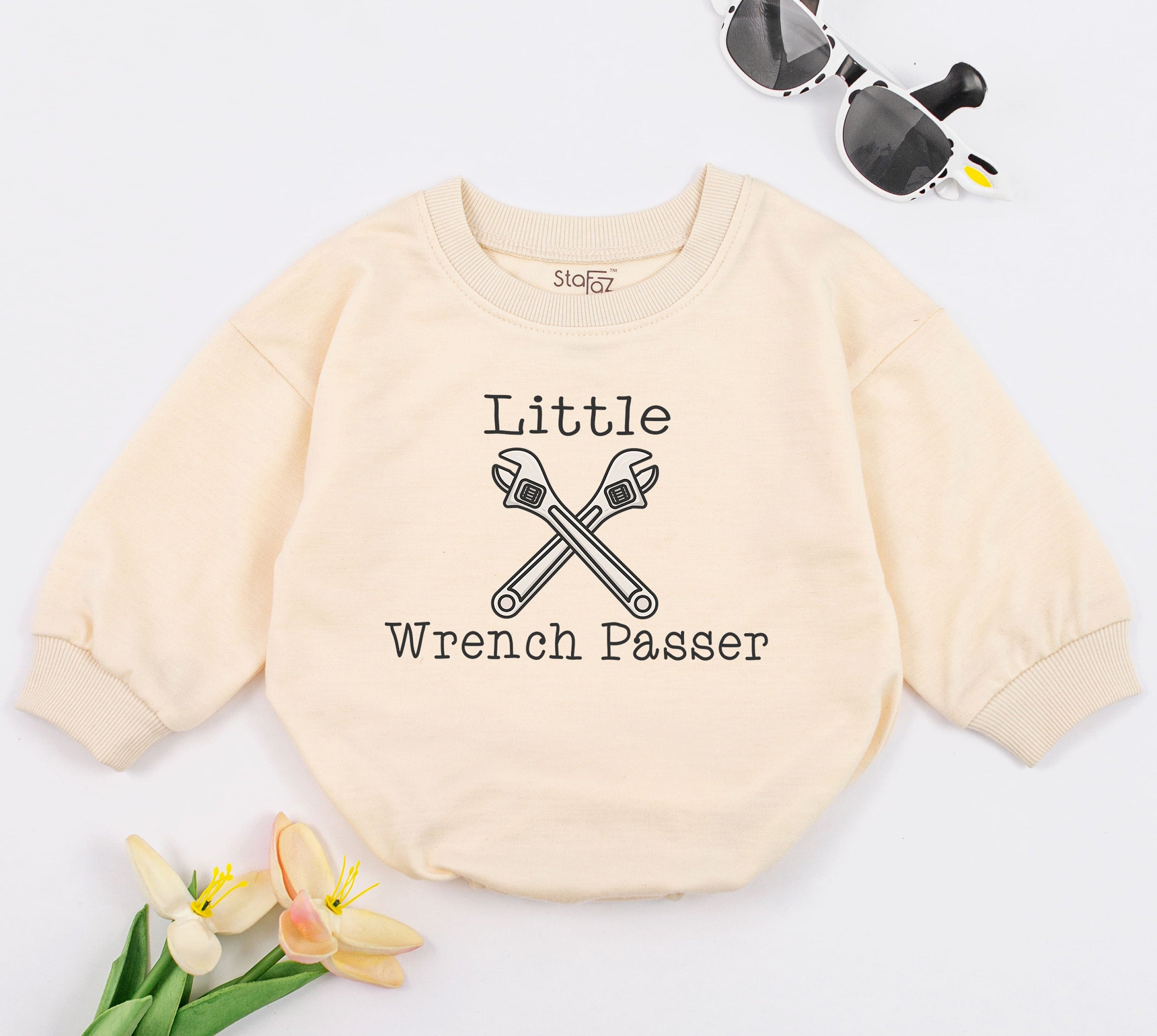 Little Wrench Passer Baby Romper - Mechanic Style Bodysuit