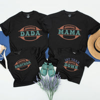 Custom Football 1st Birthday Romper for Baby Boy with '1st Year Down' Print, Soft Cotton Outfit for Birthday Party and Family Photos
