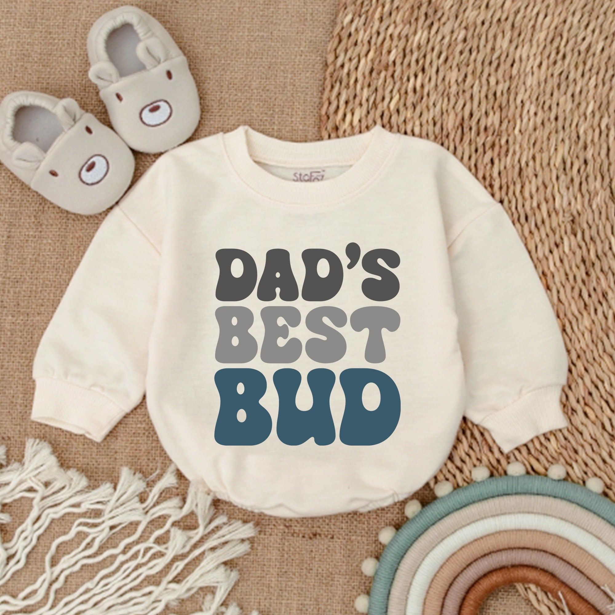 Dad's Best Bud Retro Romper - First Father's Day Gift