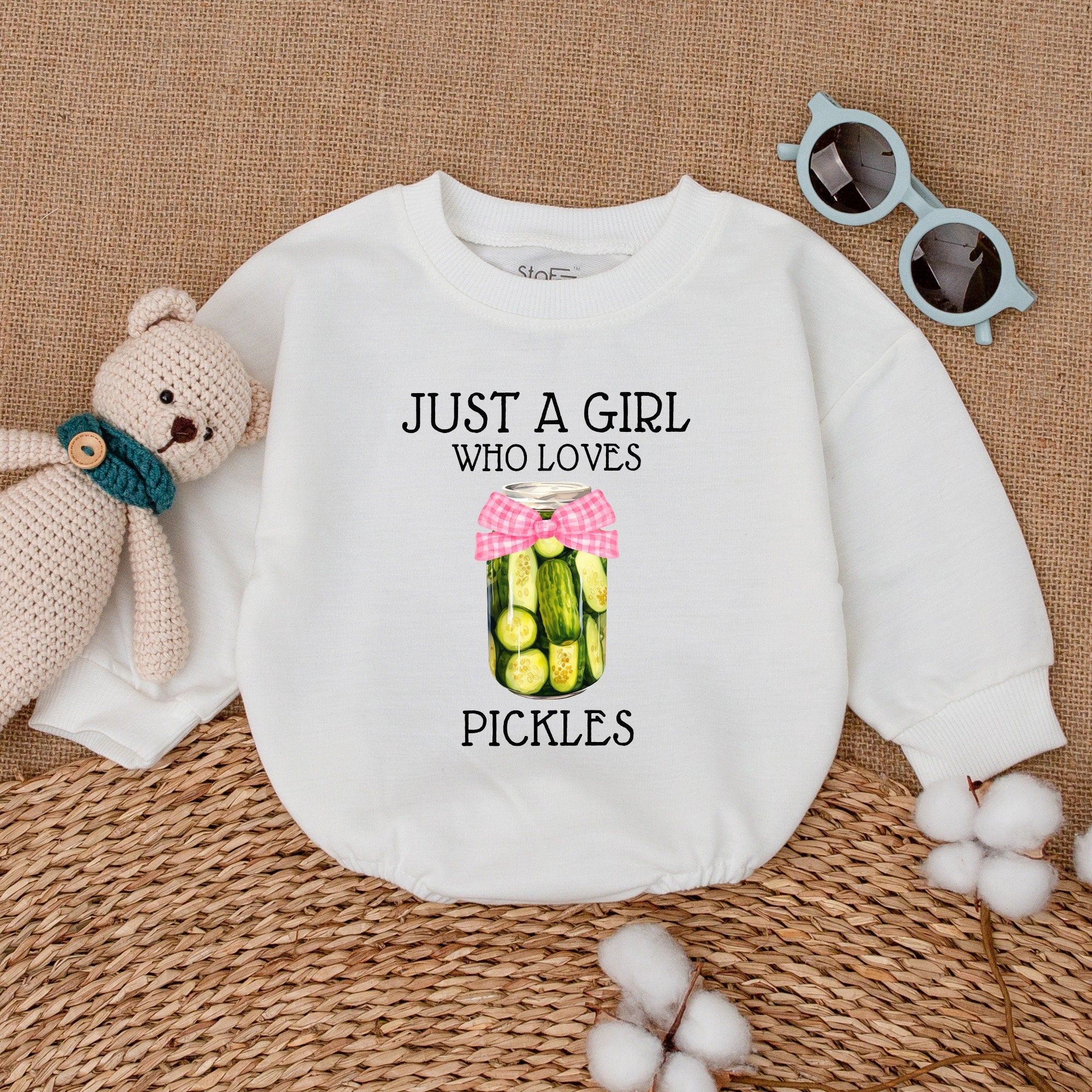 Just A Girl Who Loves Pickles Baby Bodysuit Cute Romper Hipster Vegan Infant Outfit Soft Cotton Funny Design Perfect Gift