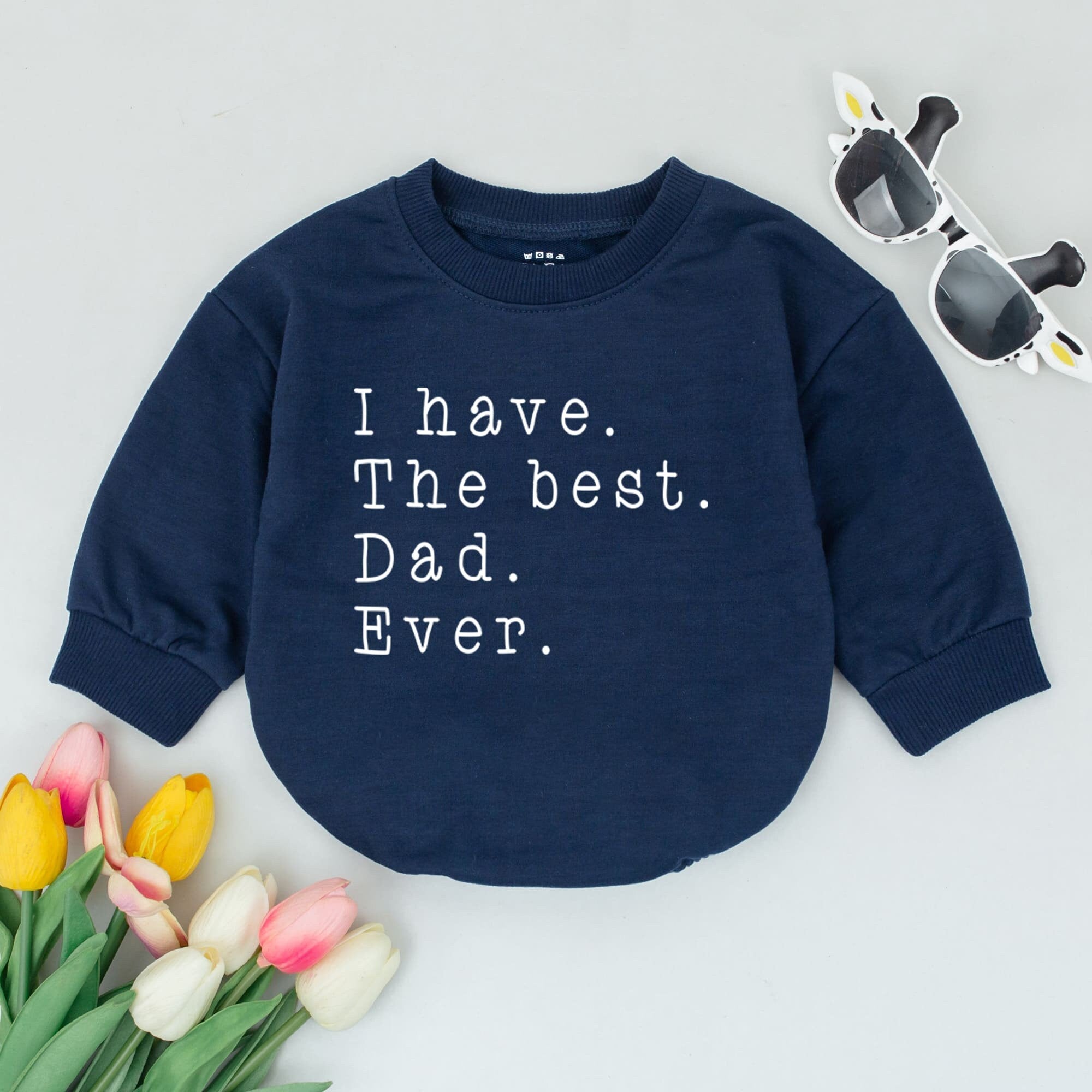 I Have the Best Dad Ever Baby Romper New Dad Gift First Father’s Day Outfit Soft Cotton Clothes for Baby Boy or Girl Birthday Present